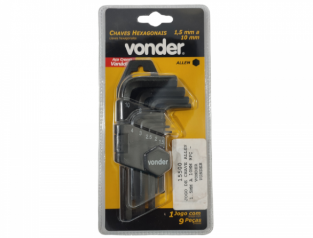 JOGO DE CHAVE ALLEN 9 PEÇAS 1.5MM X 10MM