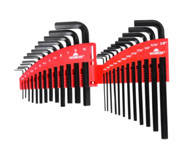 JOGO DE CHAVE ALLEN 25 PEÇAS 1.27MM X 10MM - 1/16 X 3/8
