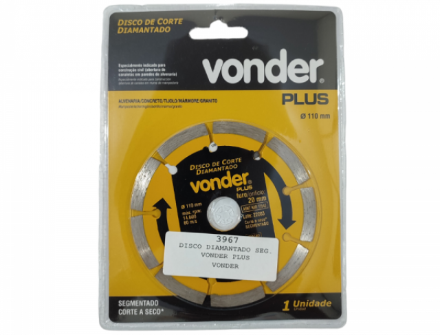 DISCO DIAMANTADO SEG. VONDER PLUS