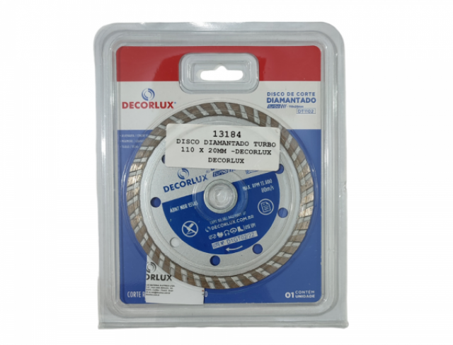 DISCO DIAMANTADO TURBO 110 X 20MM -DECORLUX