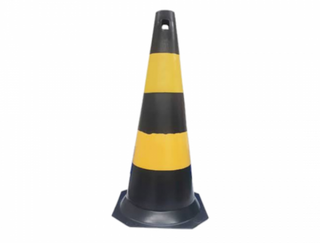 cone sinalização pvc 75cm amarelo/preto